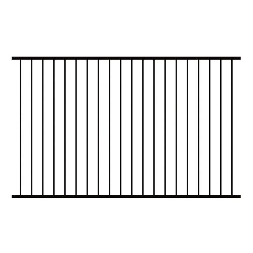 Flat Top Metal Ornamental Iron Fence Panel-2 Rail