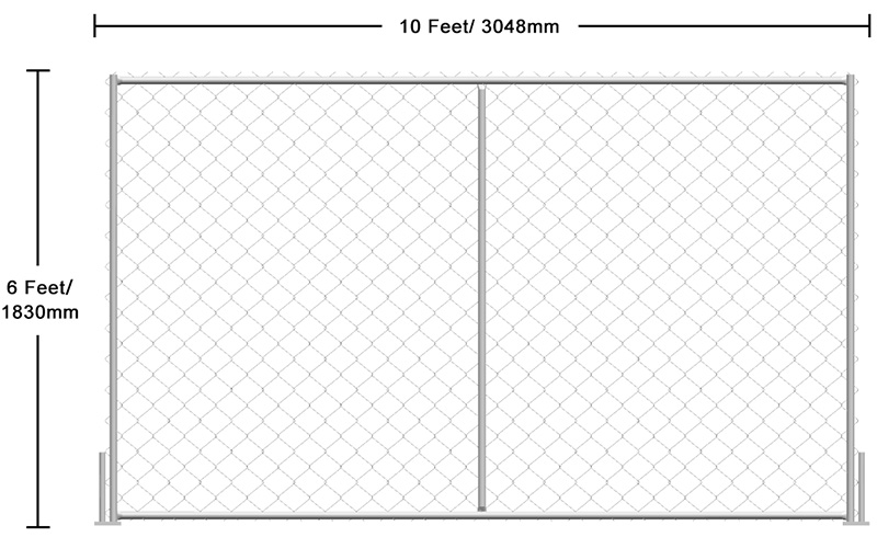 Temporary chain Link Fence Product Size