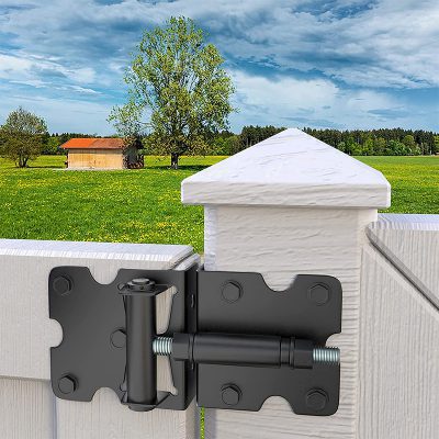 Adjustable Self-Closing Gate Hinges for Outdoor Wood, Vinyl, PVC Fences