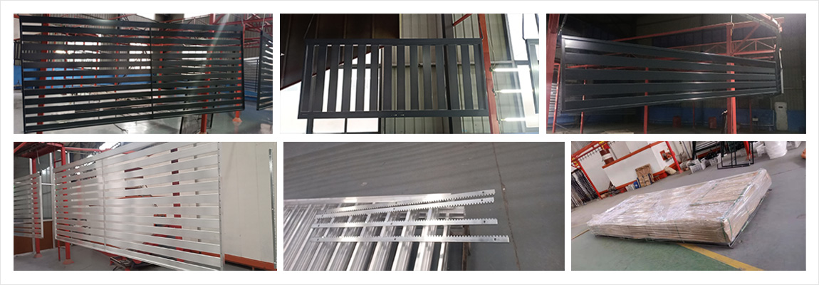 Aluminum Slat Sliding Gate Production Scene