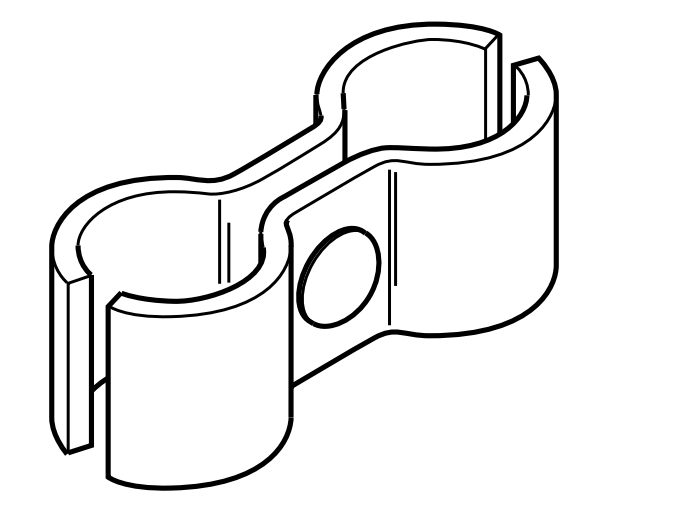 Fence Panel Double Pipe Clamp Drawings