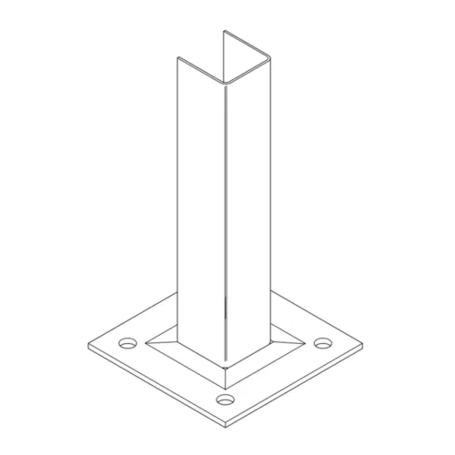 Fence Post Internal Flange Base Plate