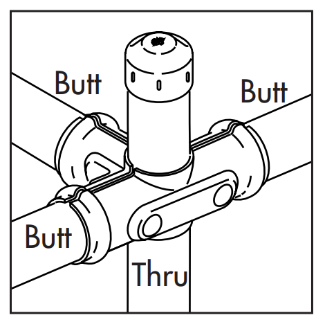 Fence Pipe Side Outlet Cross Drawings