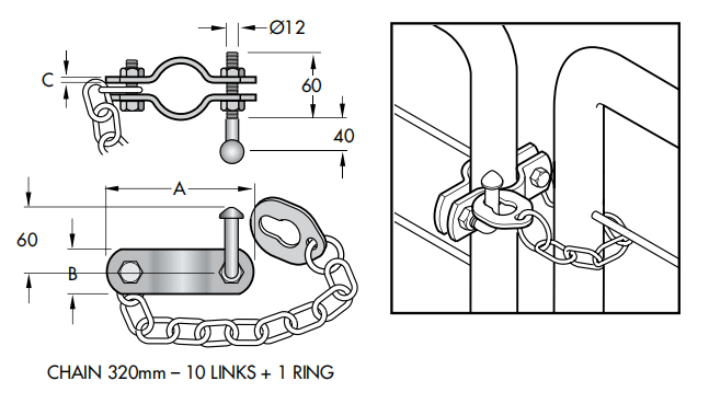 Farm Gate Ring Fastener Gate Latch Specification