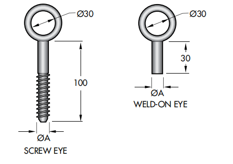 Farm Screw Eye Bolts Specification