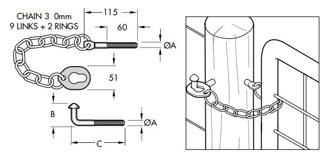 Screw Ring Fastener Farm Gate Latch Specification