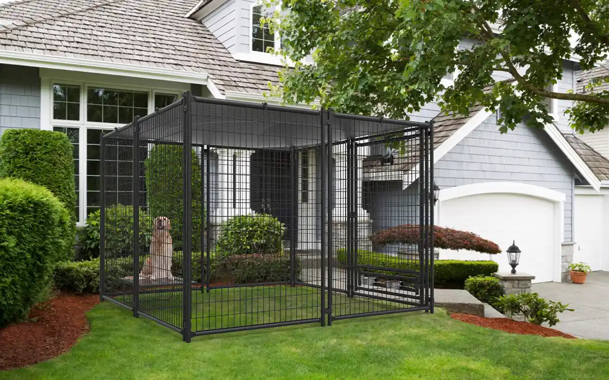 Black Mesh Welded Wire Dog Kennel Panel