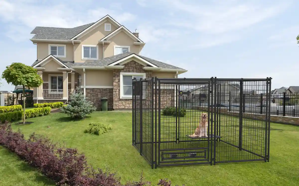 Black Mesh Welded Wire Dog Kennel Panel