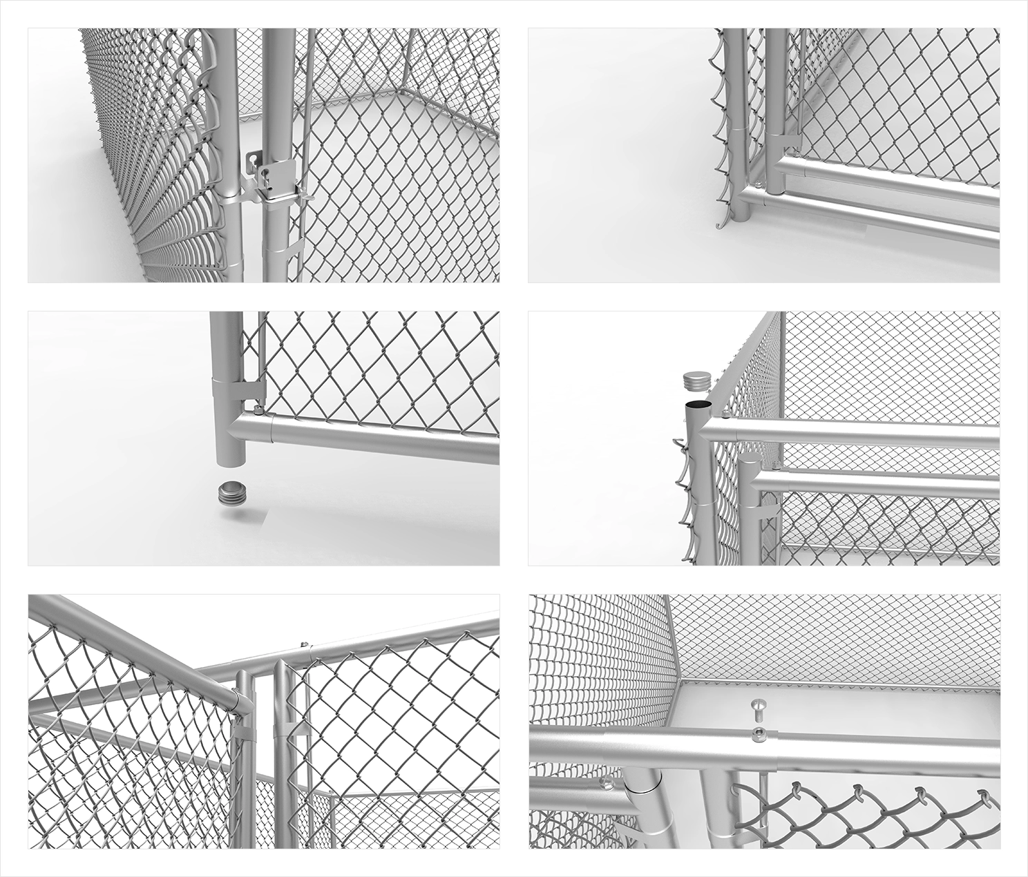 Chain Link Dog Kennel Rendering Details