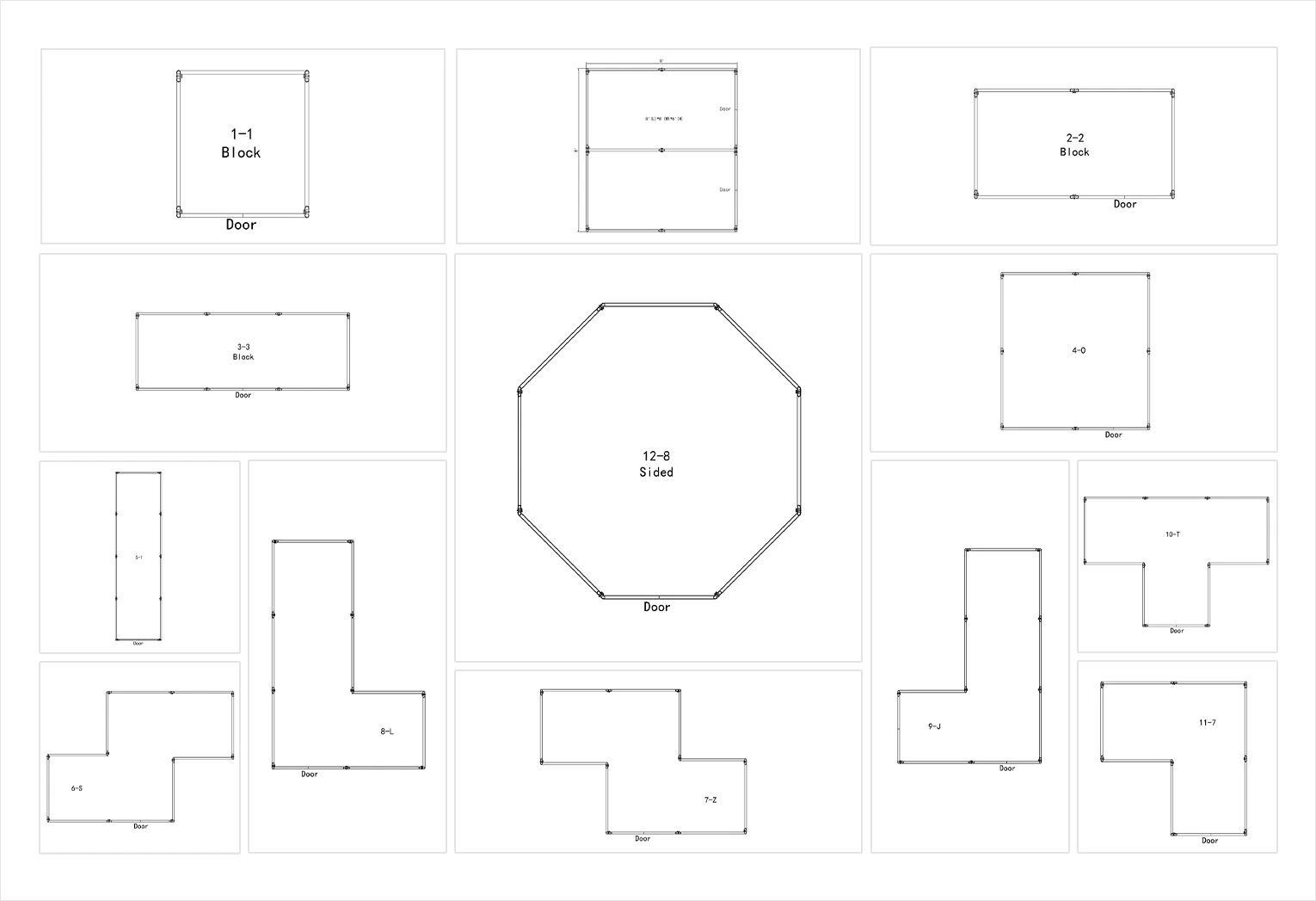 Dog Kennel Graphic Display of Different Combinations