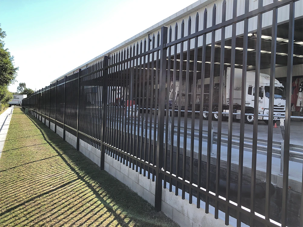 Steel Security Fences Surface Treatment Spear Top Steel Fence